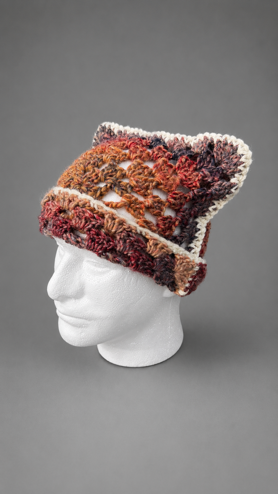 Granny Square Cat Ear Beanie