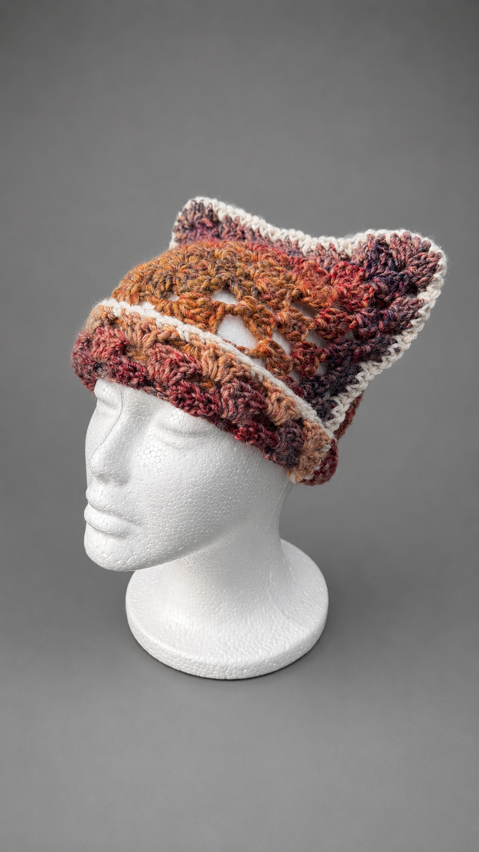 Granny Square Cat Ear Beanie