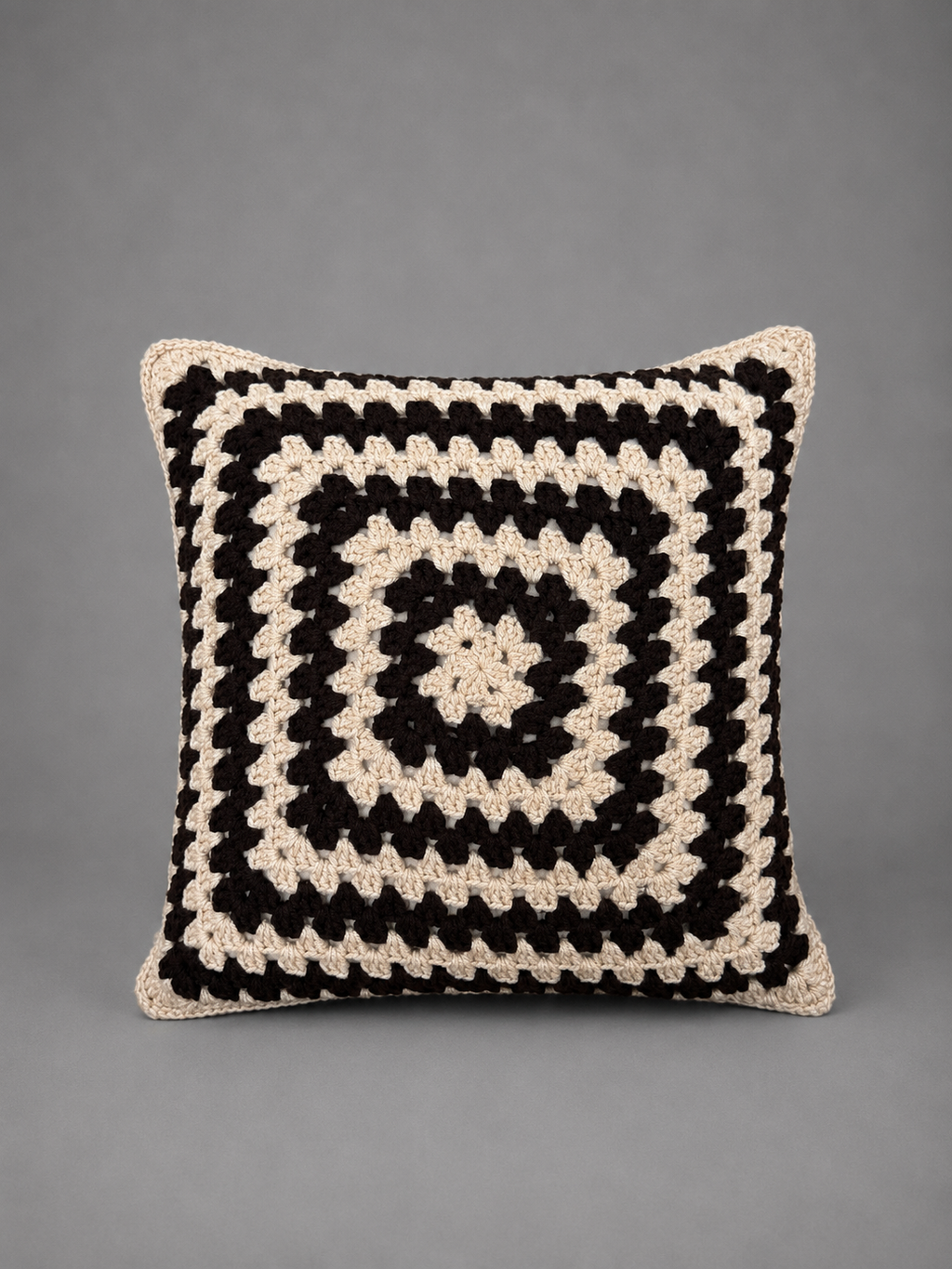 Handmade Granny Square Crochet Pillow (Set of 2)