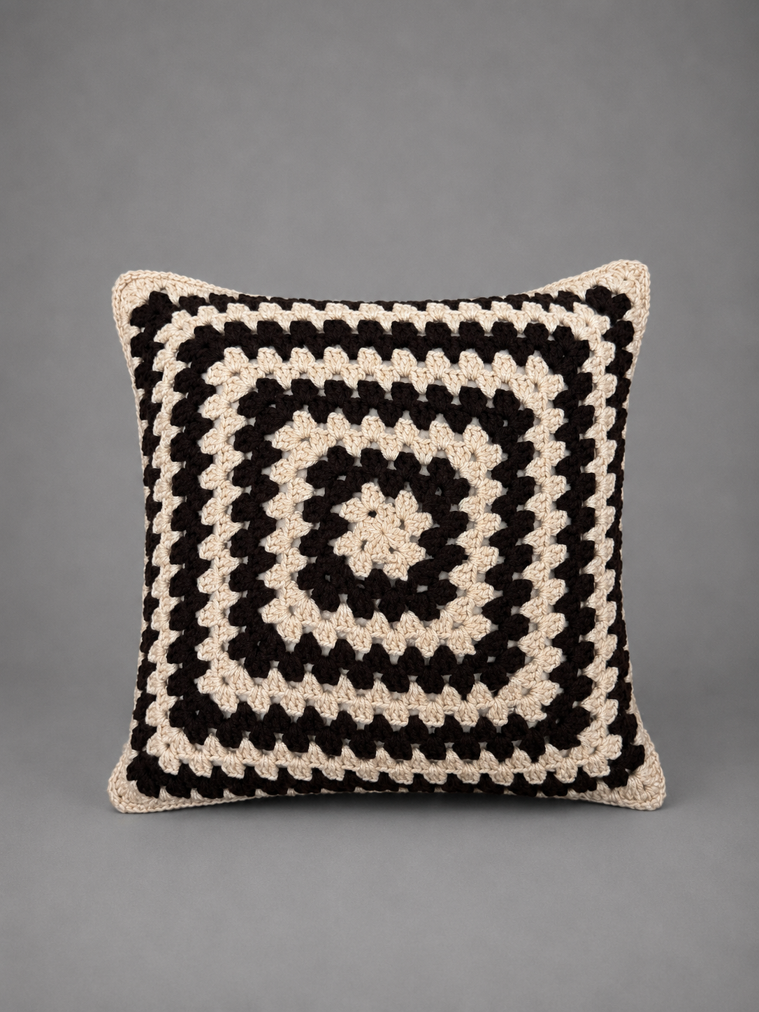 Handmade Granny Square Crochet Pillow (Set of 2)