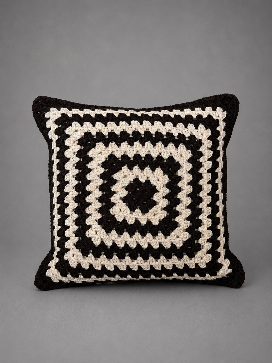 Handmade Granny Square Crochet Pillow (Set of 2)