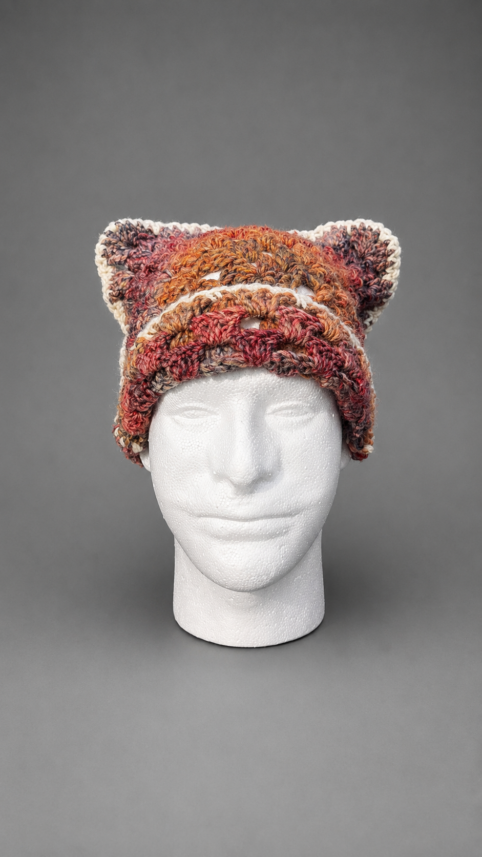 Granny Square Cat Ear Beanie