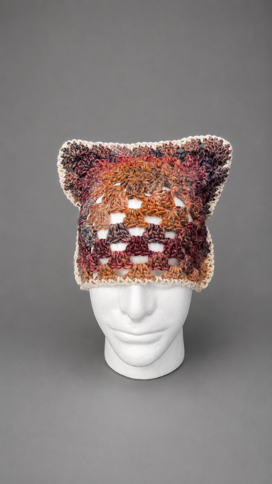 Granny Square Cat Ear Beanie